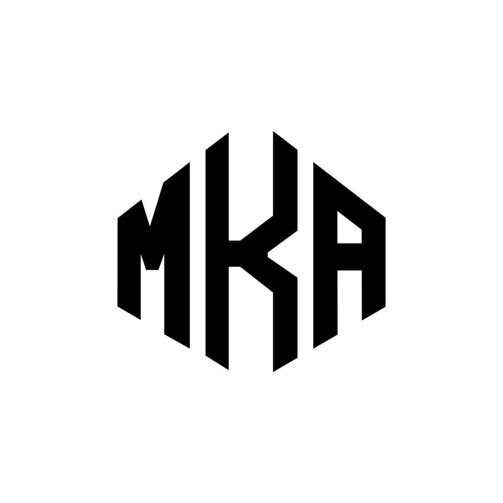 MKA letter logo design with polygon shape. MKA polygon and cube shape logo design. MKA hexagon vector logo template white and black colors. MKA monogram, business and real estate logo.