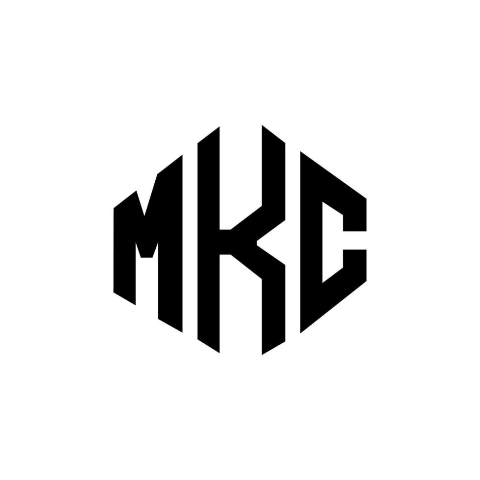 MKC letter logo design with polygon shape. MKC polygon and cube shape logo design. MKC hexagon vector logo template white and black colors. MKC monogram, business and real estate logo.