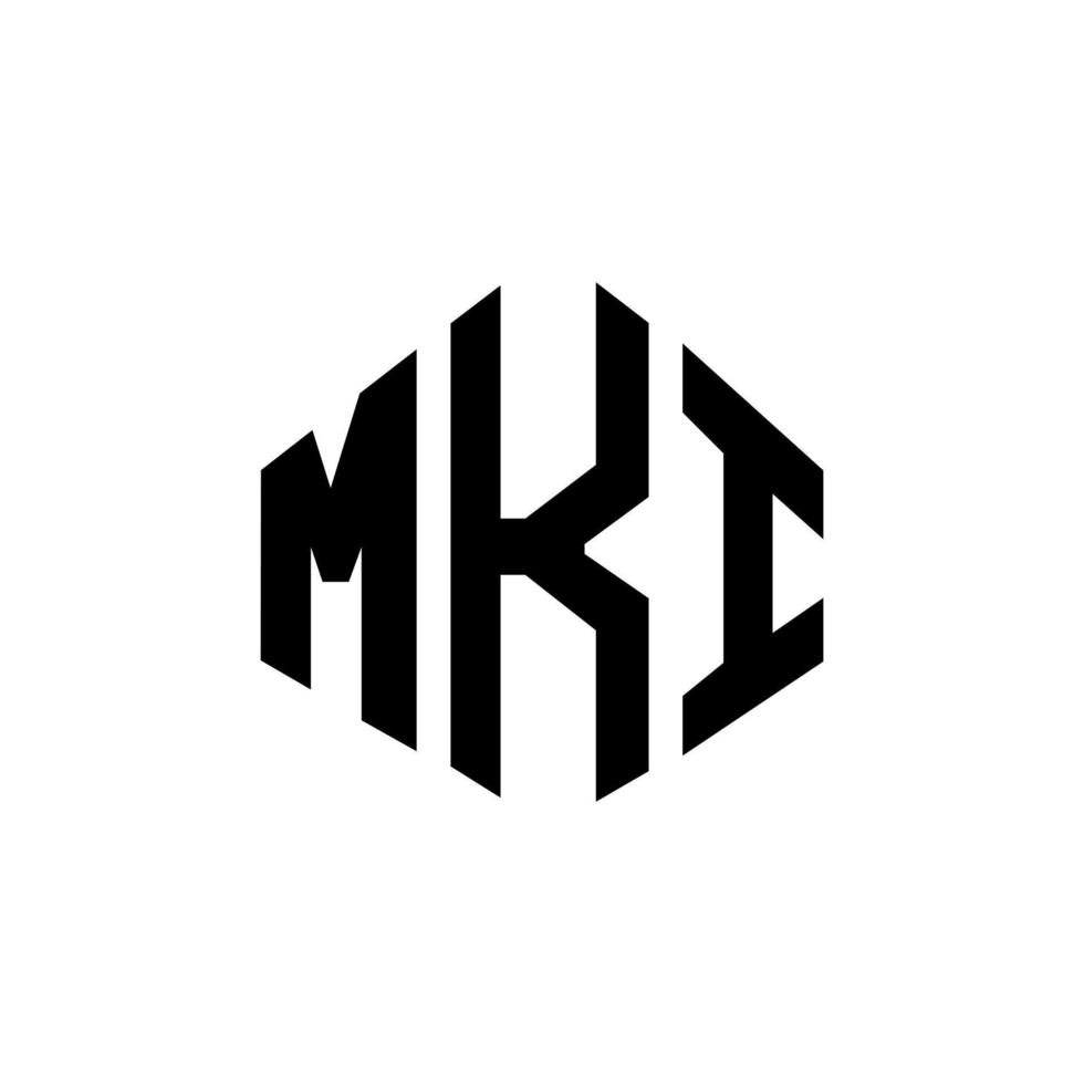 MKI letter logo design with polygon shape. MKI polygon and cube shape logo design. MKI hexagon vector logo template white and black colors. MKI monogram, business and real estate logo.