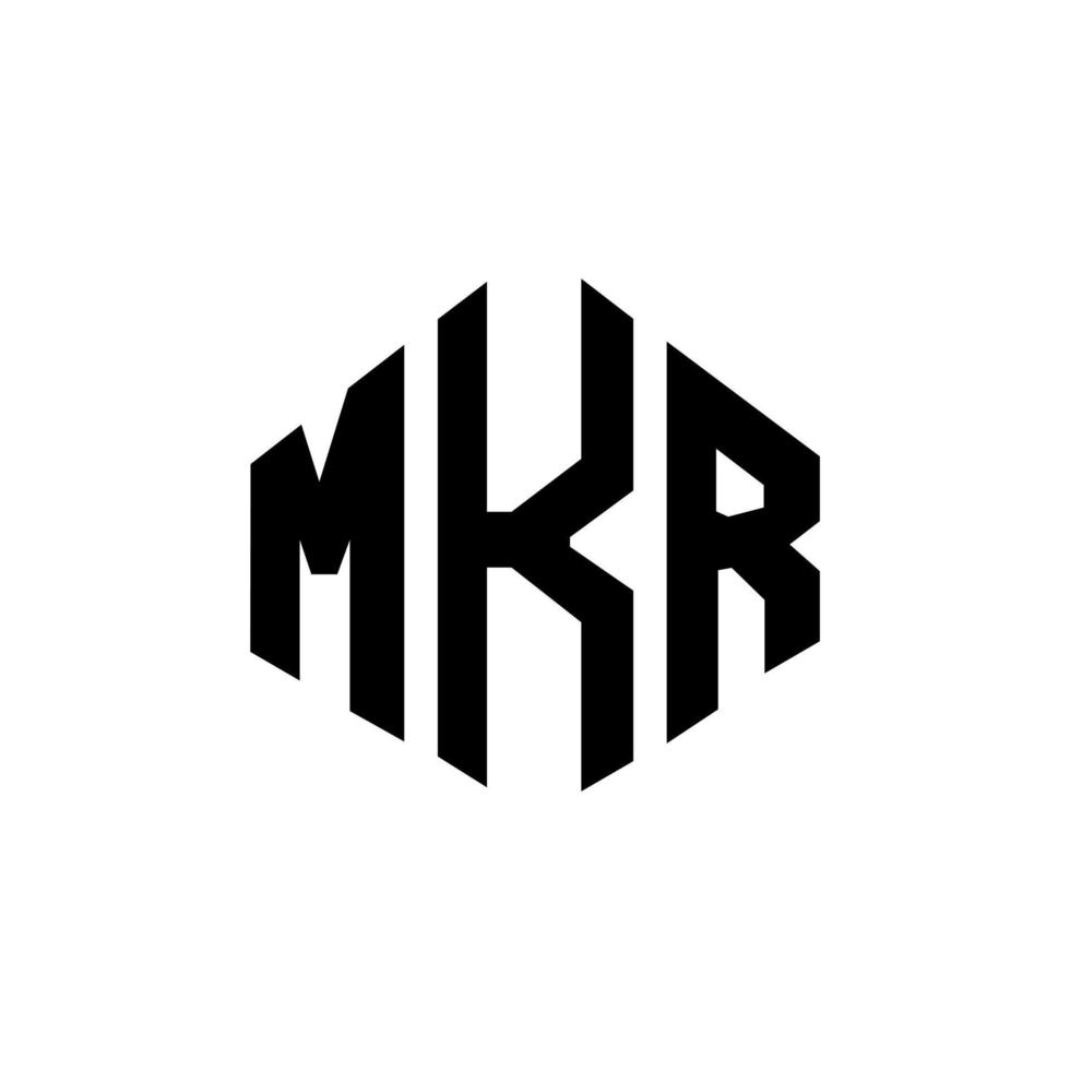 diseño de logotipo de letra mkr con forma de polígono. mkr polígono y diseño de logotipo en forma de cubo. mkr hexagon vector logo plantilla colores blanco y negro. mkr monograma, logotipo comercial e inmobiliario.