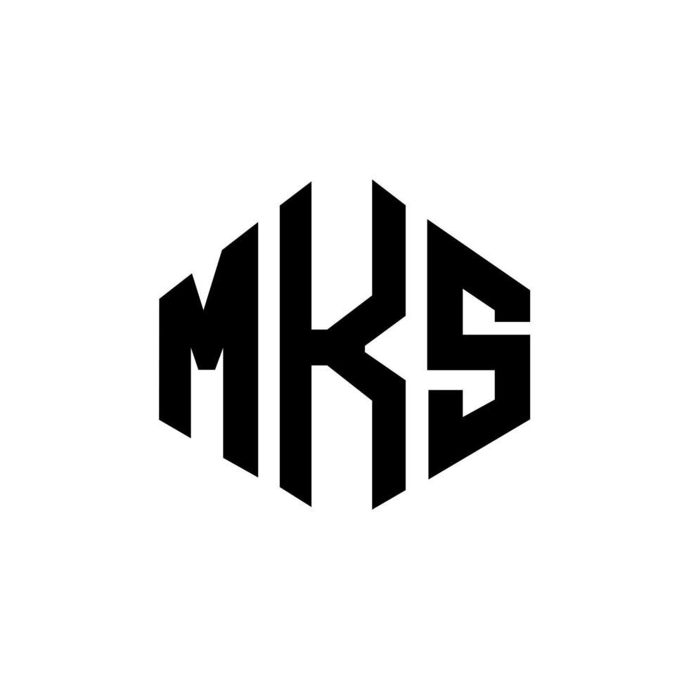 MKS letter logo design with polygon shape. MKS polygon and cube shape logo design. MKS hexagon vector logo template white and black colors. MKS monogram, business and real estate logo.