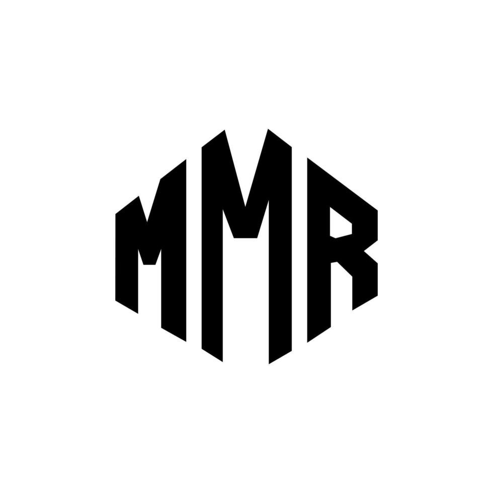 diseño de logotipo de letra mmr con forma de polígono. Diseño de logotipo en forma de cubo y polígono mmr. mmr hexágono vector logo plantilla colores blanco y negro. monograma mmr, logotipo comercial e inmobiliario.