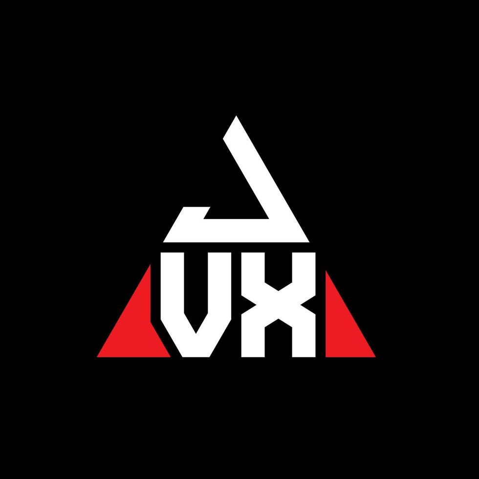 Diseño de logotipo de letra triangular jvx con forma de triángulo. monograma de diseño del logotipo del triángulo jvx. plantilla de logotipo de vector de triángulo jvx con color rojo. logotipo triangular jvx logotipo simple, elegante y lujoso.