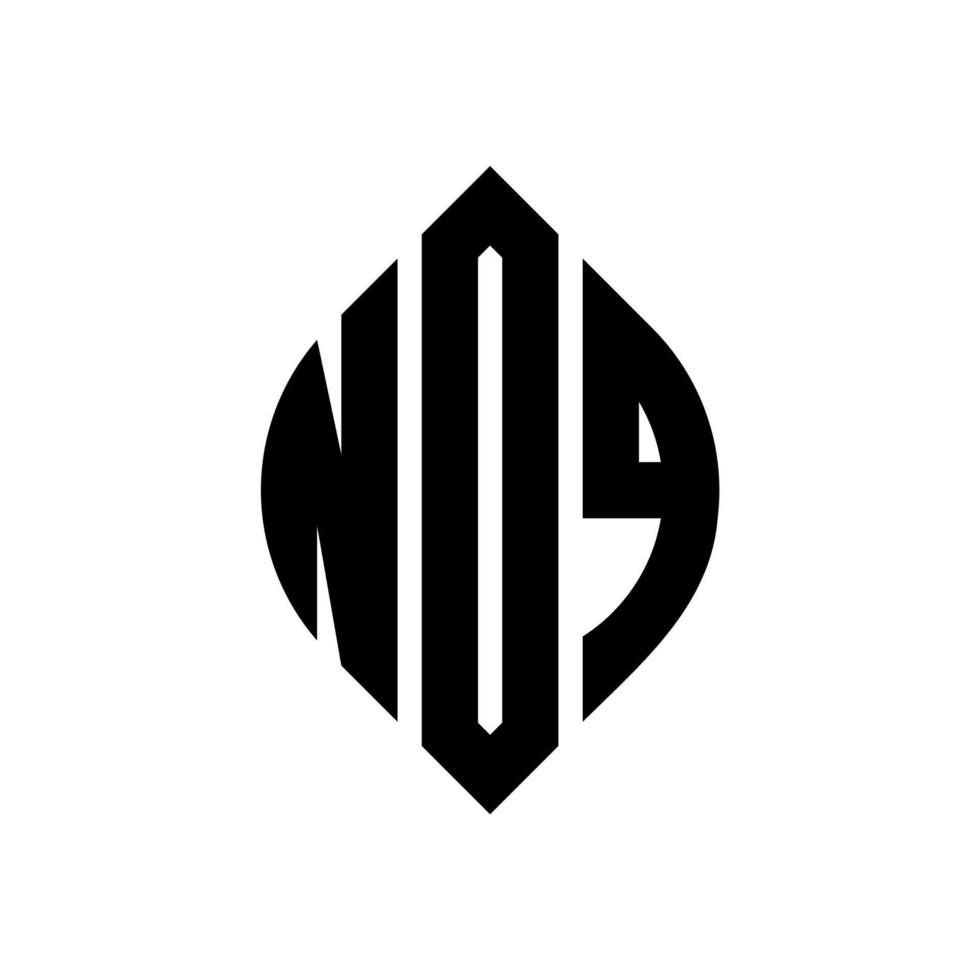 diseño de logotipo de letra de círculo ndq con forma de círculo y elipse. ndq letras elipses con estilo tipográfico. las tres iniciales forman un logo circular. vector de marca de letra de monograma abstracto del emblema del círculo ndq.