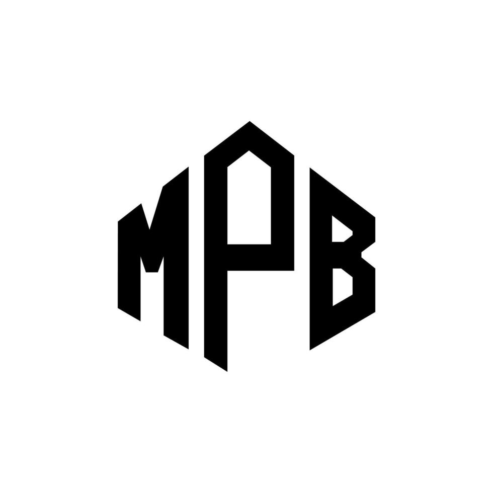 MPB letter logo design with polygon shape. MPB polygon and cube shape logo design. MPB hexagon vector logo template white and black colors. MPB monogram, business and real estate logo.