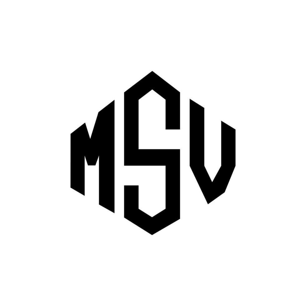 MSV letter logo design with polygon shape. MSV polygon and cube shape logo design. MSV hexagon vector logo template white and black colors. MSV monogram, business and real estate logo.