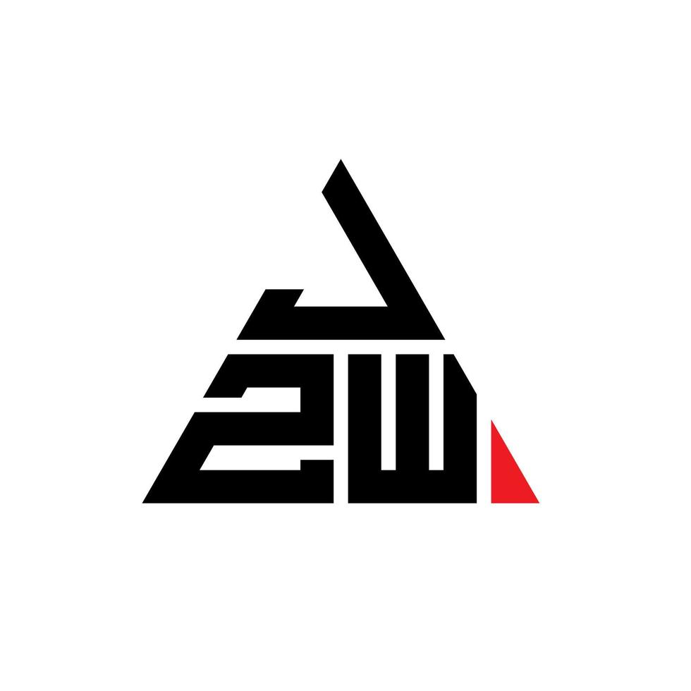 JZW triangle letter logo design with triangle shape. JZW triangle logo design monogram. JZW triangle vector logo template with red color. JZW triangular logo Simple, Elegant, and Luxurious Logo.