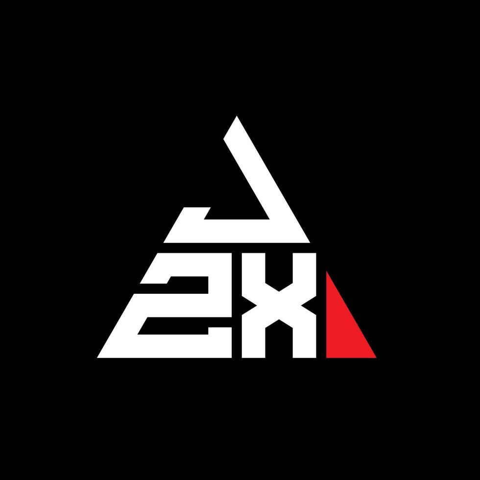JZX triangle letter logo design with triangle shape. JZX triangle logo design monogram. JZX triangle vector logo template with red color. JZX triangular logo Simple, Elegant, and Luxurious Logo.