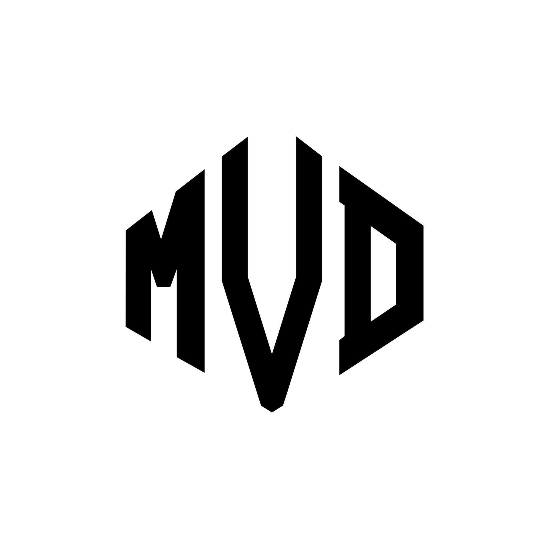 Mvd Letter Logo Design With Polygon Shape Mvd Polygon And Cube Shape