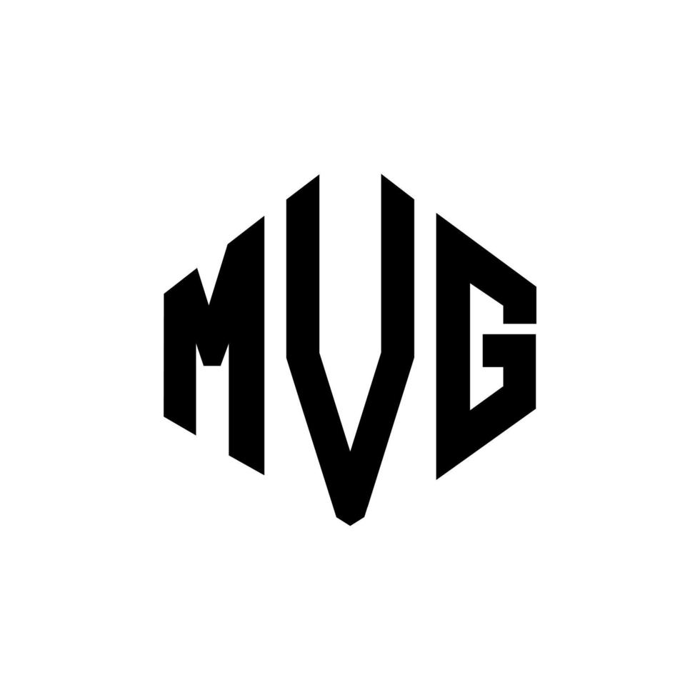 diseño de logotipo de letra mvg con forma de polígono. mvg polígono y diseño de logotipo en forma de cubo. plantilla de logotipo vectorial hexagonal mvg colores blanco y negro. mvg monograma, logotipo comercial e inmobiliario. vector