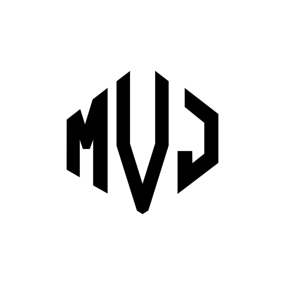 Diseño de logotipo de letra mvj con forma de polígono. mvj polígono y diseño de logotipo en forma de cubo. plantilla de logotipo vectorial hexagonal mvj colores blanco y negro. Monograma mvj, logotipo empresarial y inmobiliario. vector