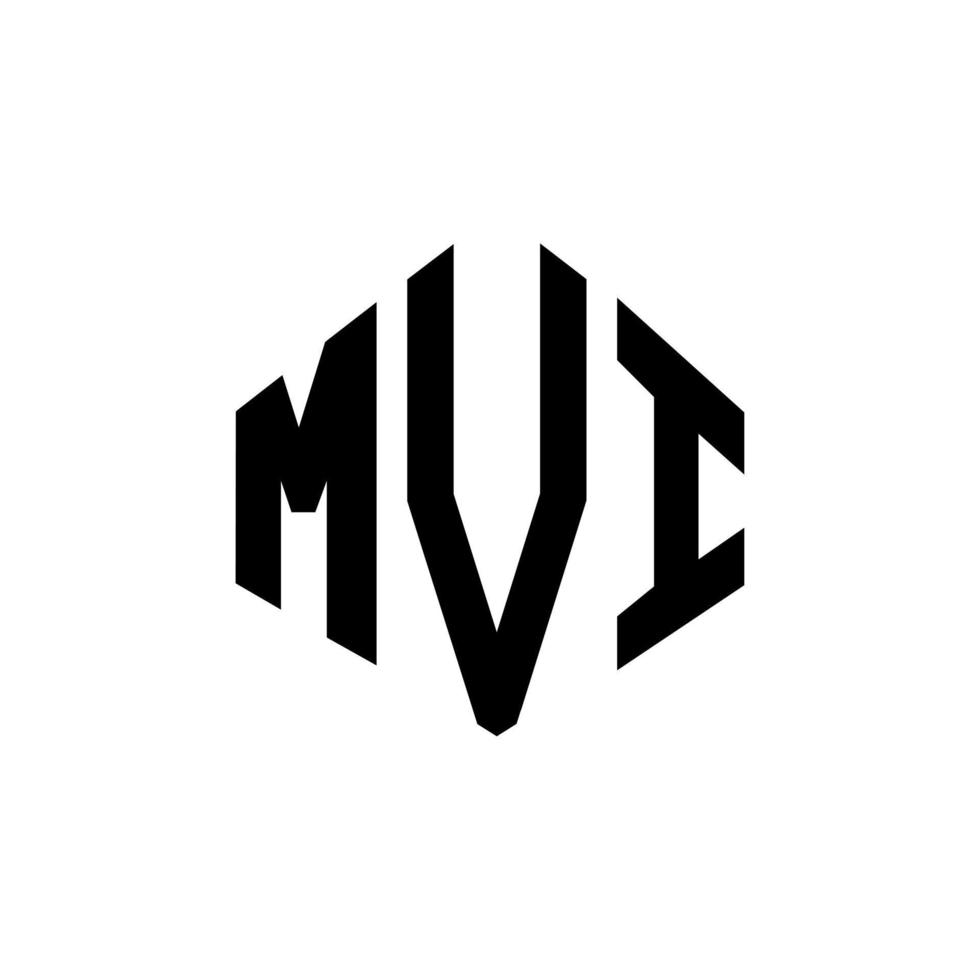 MVI letter logo design with polygon shape. MVI polygon and cube shape logo design. MVI hexagon vector logo template white and black colors. MVI monogram, business and real estate logo.