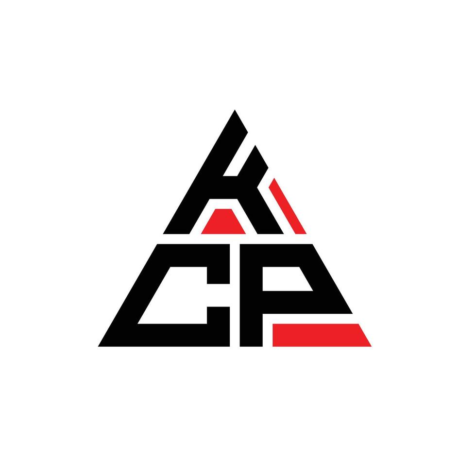diseño de logotipo de letra triangular kcp con forma de triángulo. monograma de diseño del logotipo del triángulo kcp. plantilla de logotipo de vector de triángulo kcp con color rojo. logo triangular kcp logo simple, elegante y lujoso.