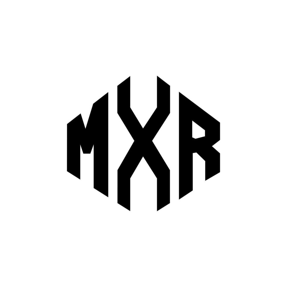 MXR letter logo design with polygon shape. MXR polygon and cube shape logo design. MXR hexagon vector logo template white and black colors. MXR monogram, business and real estate logo.
