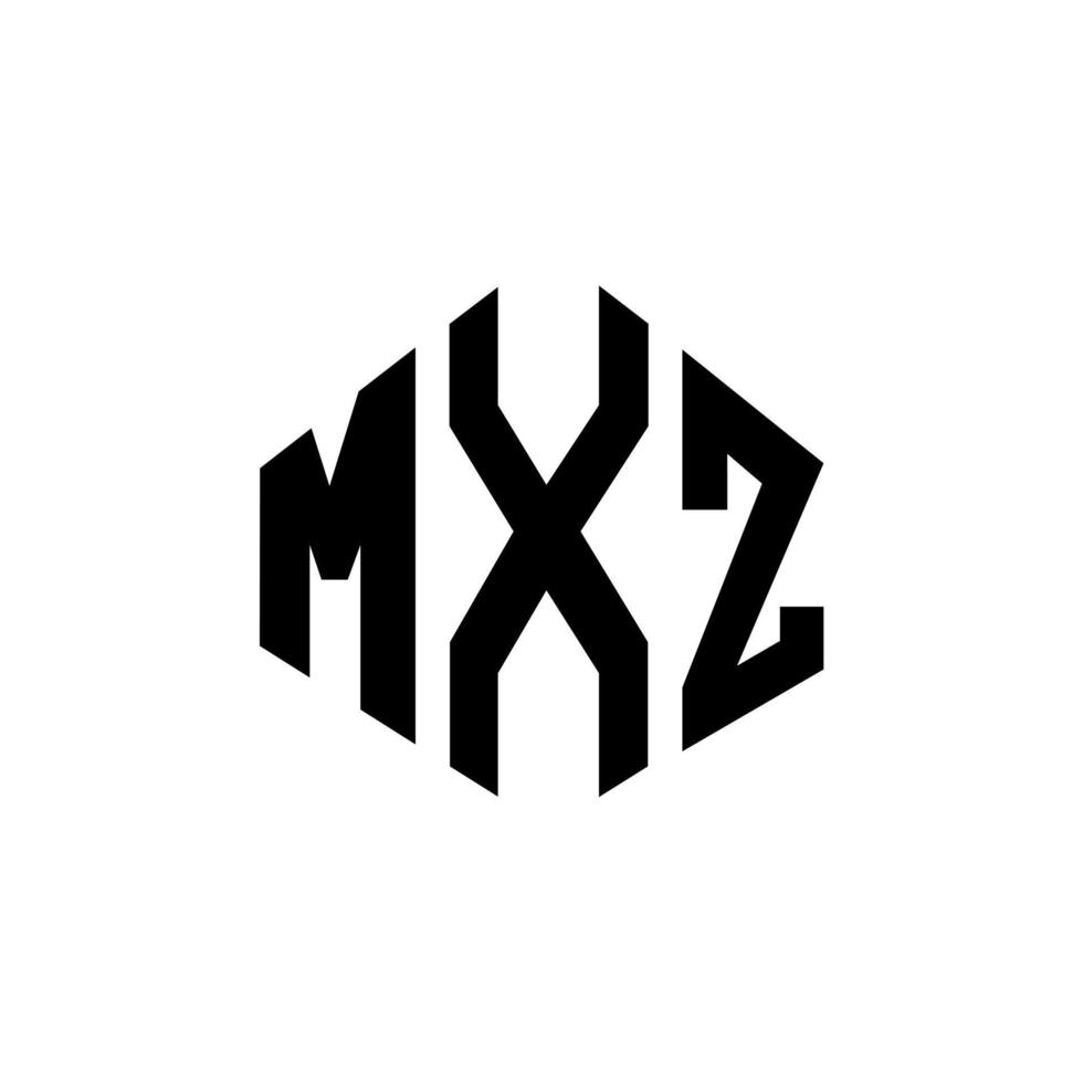 diseño de logotipo de letra mxz con forma de polígono. diseño de logotipo de forma de cubo y polígono mxz. mxz hexágono vector logo plantilla colores blanco y negro. monograma mxz, logotipo empresarial y inmobiliario.