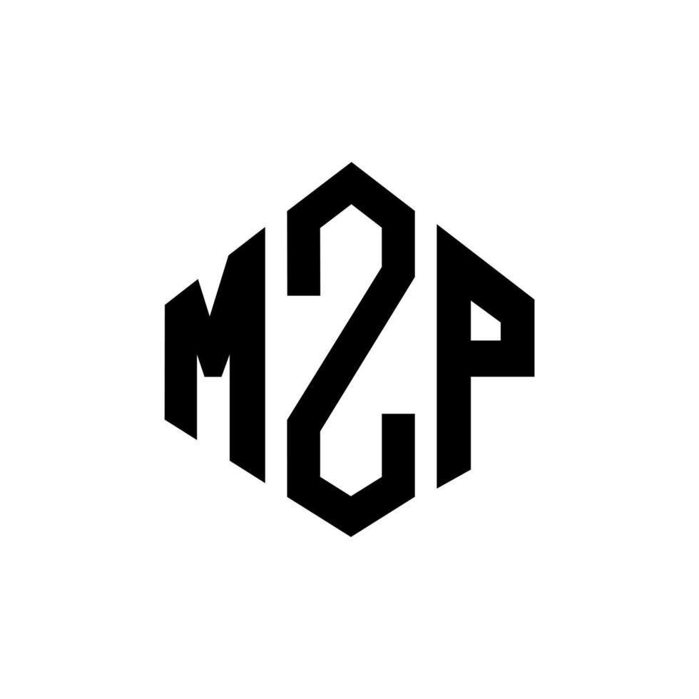 Diseño de logotipo de letra mzp con forma de polígono. diseño de logotipo en forma de cubo y polígono mzp. mzp hexágono vector logo plantilla colores blanco y negro. Monograma mzp, logotipo empresarial y inmobiliario.