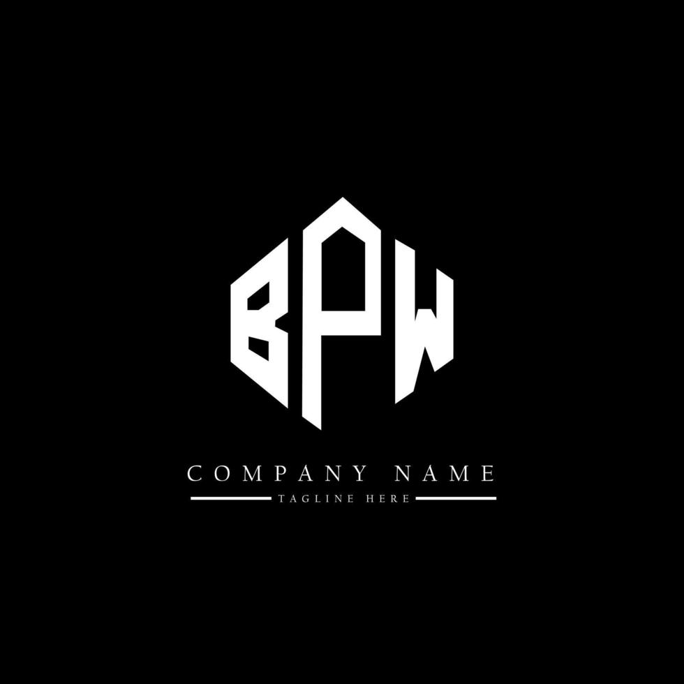BPW letter logo design with polygon shape. BPW polygon and cube shape logo design. BPW hexagon vector logo template white and black colors. BPW monogram, business and real estate logo.