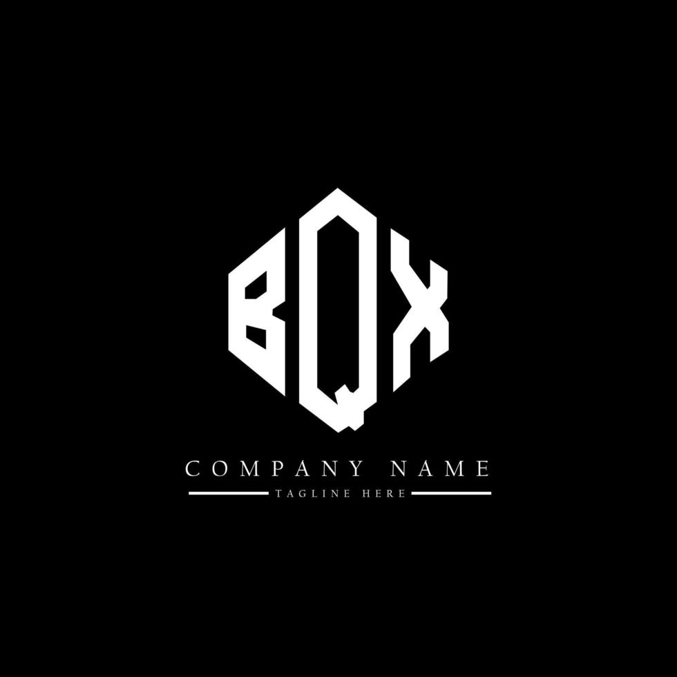 diseño de logotipo de letra bqx con forma de polígono. Diseño de logotipo en forma de cubo y polígono bqx. Plantilla de logotipo vectorial hexagonal bqx colores blanco y negro. Monograma bqx, logotipo empresarial y inmobiliario. vector