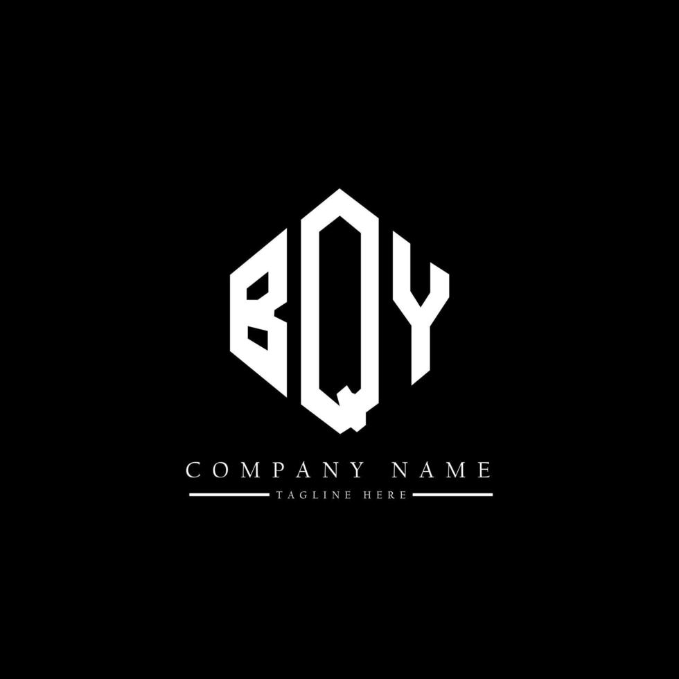 BQY letter logo design with polygon shape. BQY polygon and cube shape logo design. BQY hexagon vector logo template white and black colors. BQY monogram, business and real estate logo.