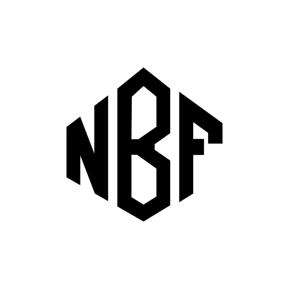 diseño de logotipo de letra nbf con forma de polígono. Diseño de logotipo en forma de cubo y polígono nbf. Plantilla de logotipo vectorial hexagonal nbf colores blanco y negro. Monograma nbf, logotipo comercial e inmobiliario. vector