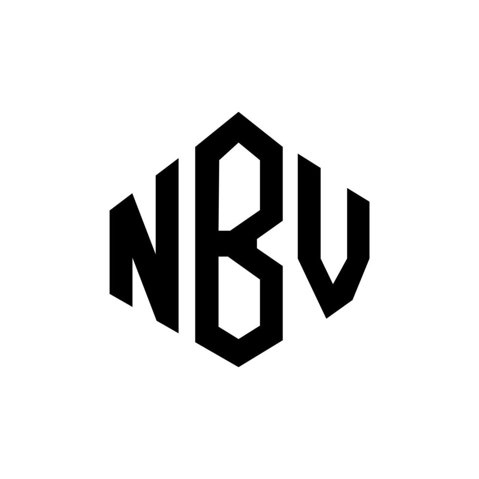 diseño de logotipo de letra nbv con forma de polígono. diseño de logotipo en forma de cubo y polígono nbv. nbv hexágono vector logo plantilla colores blanco y negro. Monograma nbv, logotipo comercial y inmobiliario.