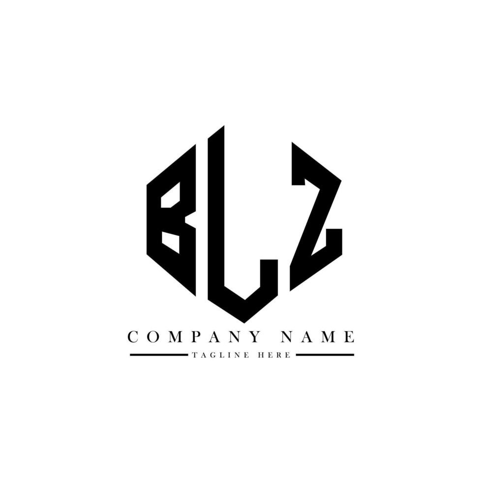 diseño de logotipo de letra blz con forma de polígono. diseño de logotipo en forma de cubo y polígono blz. blz hexágono vector logo plantilla colores blanco y negro. monograma blz, logotipo comercial y inmobiliario.