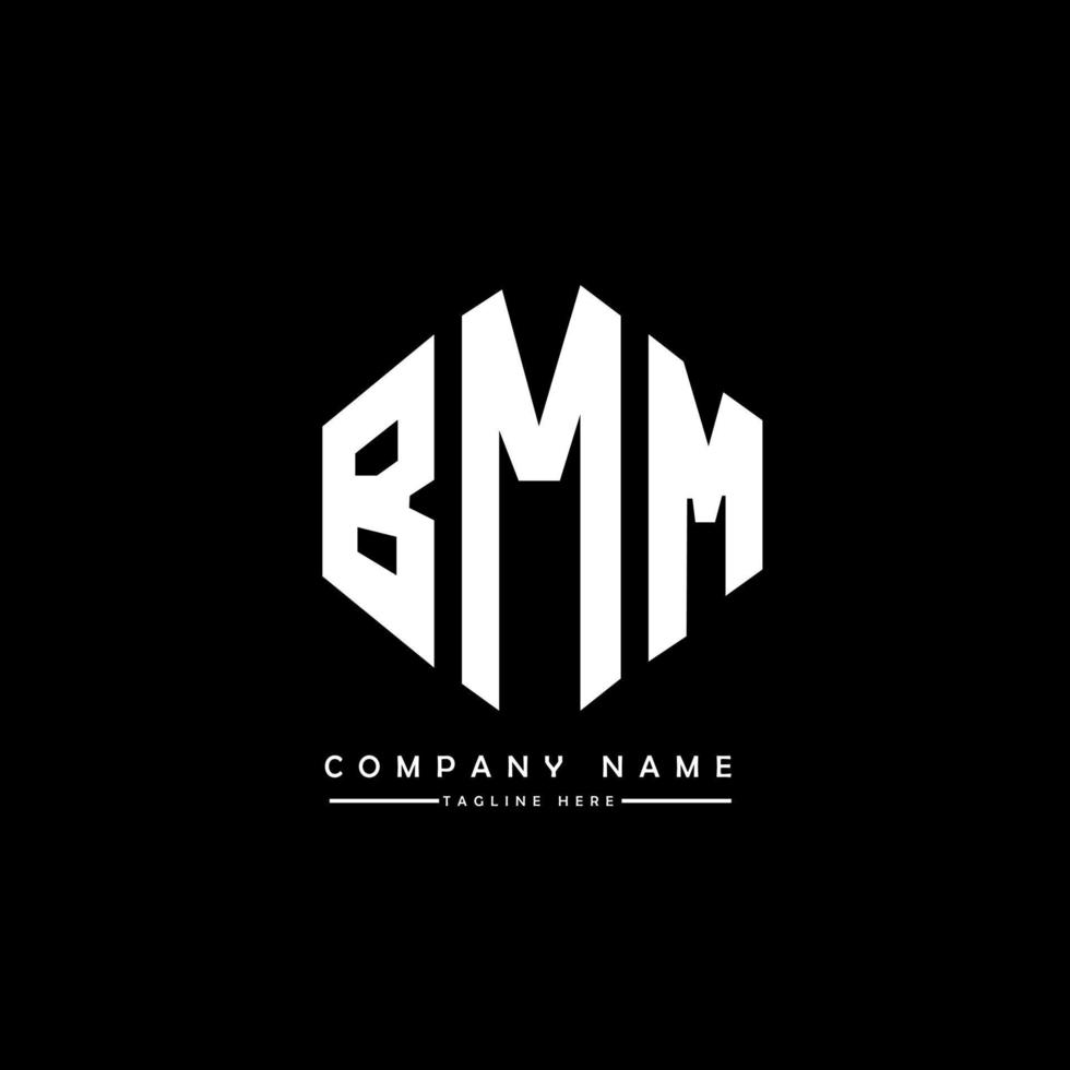 BMM letter logo design with polygon shape. BMM polygon and cube shape logo design. BMM hexagon vector logo template white and black colors. BMM monogram, business and real estate logo.