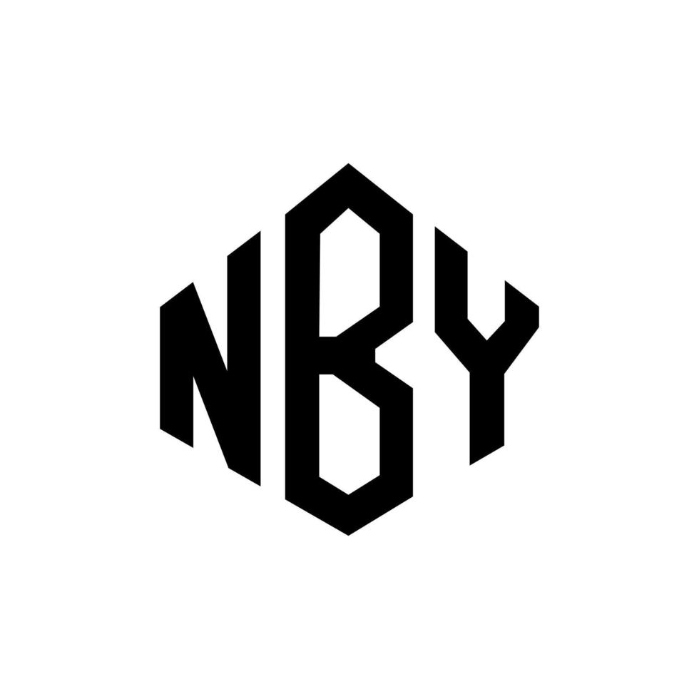 diseño de logotipo de letra nby con forma de polígono. nby polígono y diseño de logotipo en forma de cubo. nby hexágono vector logo plantilla colores blanco y negro. nby monograma, logotipo comercial e inmobiliario.