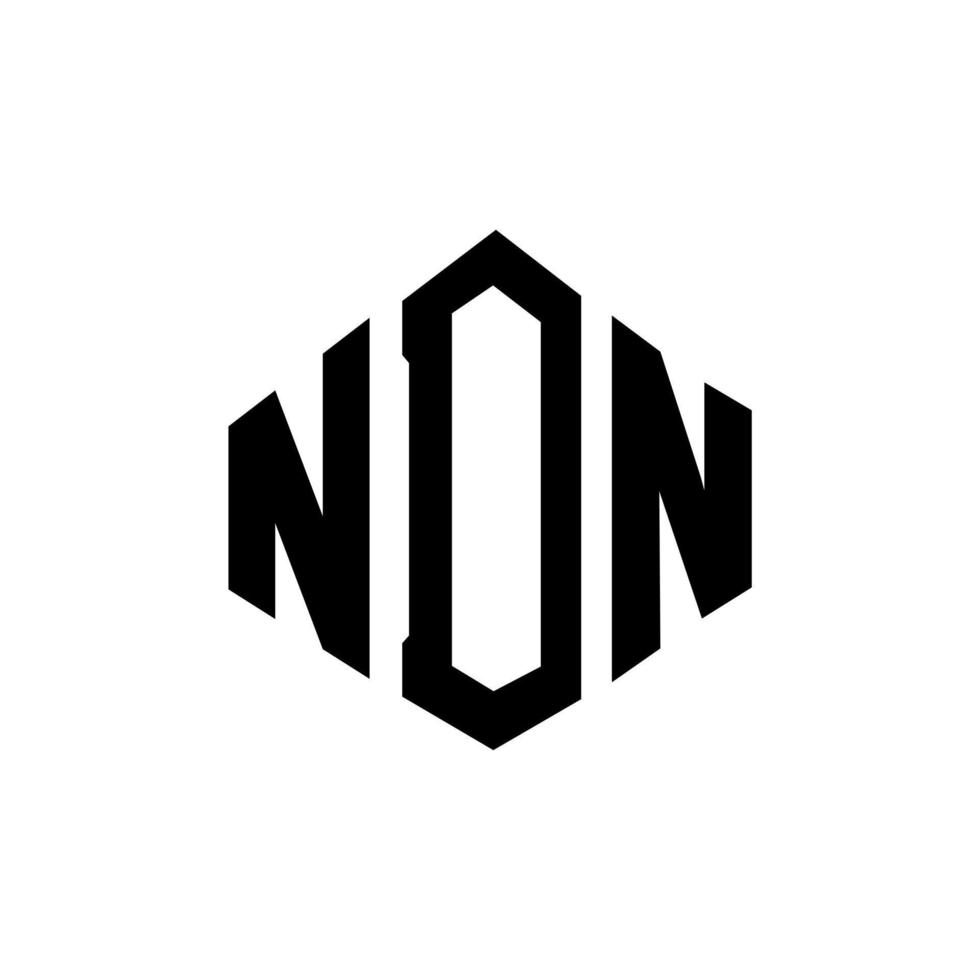 NDN letter logo design with polygon shape. NDN polygon and cube shape logo design. NDN hexagon vector logo template white and black colors. NDN monogram, business and real estate logo.