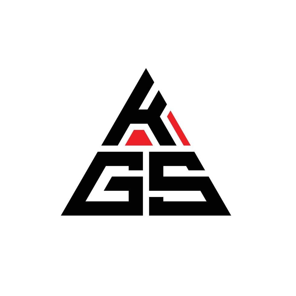 KGS triangle letter logo design with triangle shape. KGS triangle logo design monogram. KGS triangle vector logo template with red color. KGS triangular logo Simple, Elegant, and Luxurious Logo.