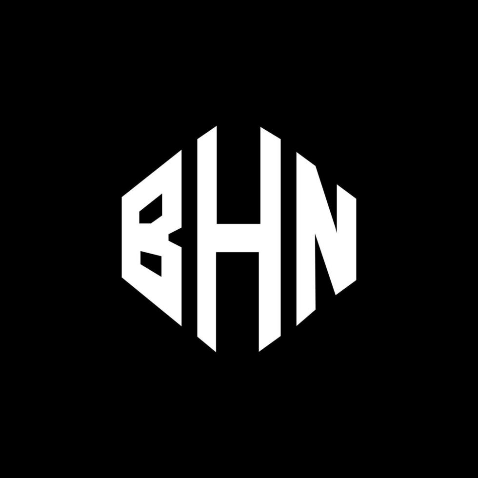 diseño de logotipo de letra bhn con forma de polígono. diseño de logotipo en forma de cubo y polígono bhn. bhn hexágono vector logo plantilla colores blanco y negro. Monograma bhn, logotipo comercial y inmobiliario.