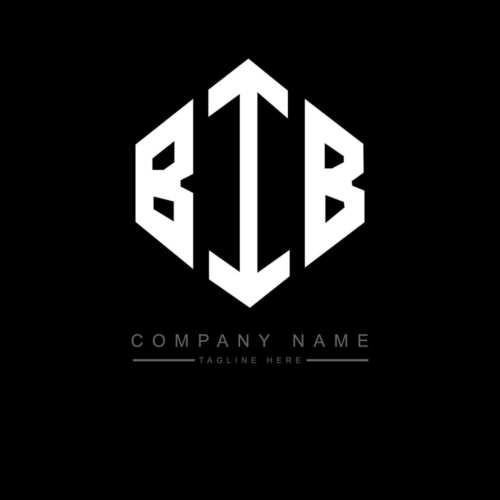 BIB letter logo design with polygon shape. BIB polygon and cube shape logo design. BIB hexagon vector logo template white and black colors. BIB monogram, business and real estate logo.