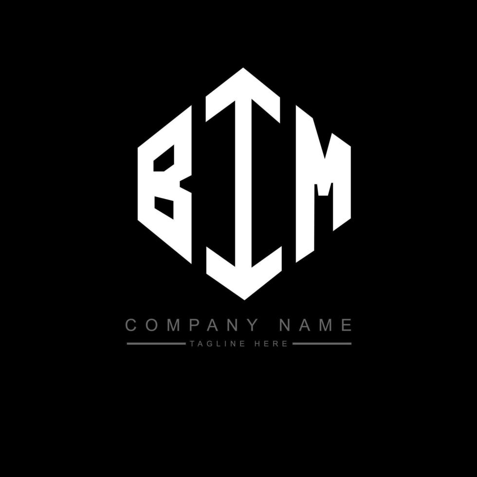 BIM letter logo design with polygon shape. BIM polygon and cube shape logo design. BIM hexagon vector logo template white and black colors. BIM monogram, business and real estate logo.