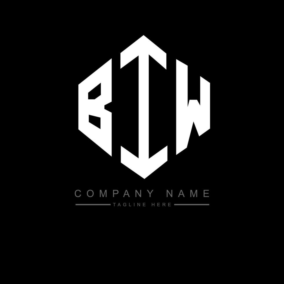 BIW letter logo design with polygon shape. BIW polygon and cube shape logo design. BIW hexagon vector logo template white and black colors. BIW monogram, business and real estate logo.