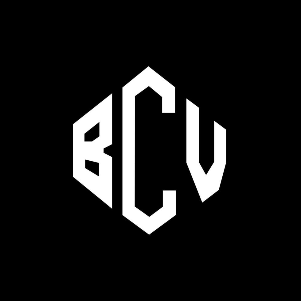 diseño de logotipo de letra bcv con forma de polígono. diseño de logotipo en forma de cubo y polígono bcv. bcv hexágono vector logo plantilla colores blanco y negro. monograma bcv, logotipo comercial e inmobiliario.