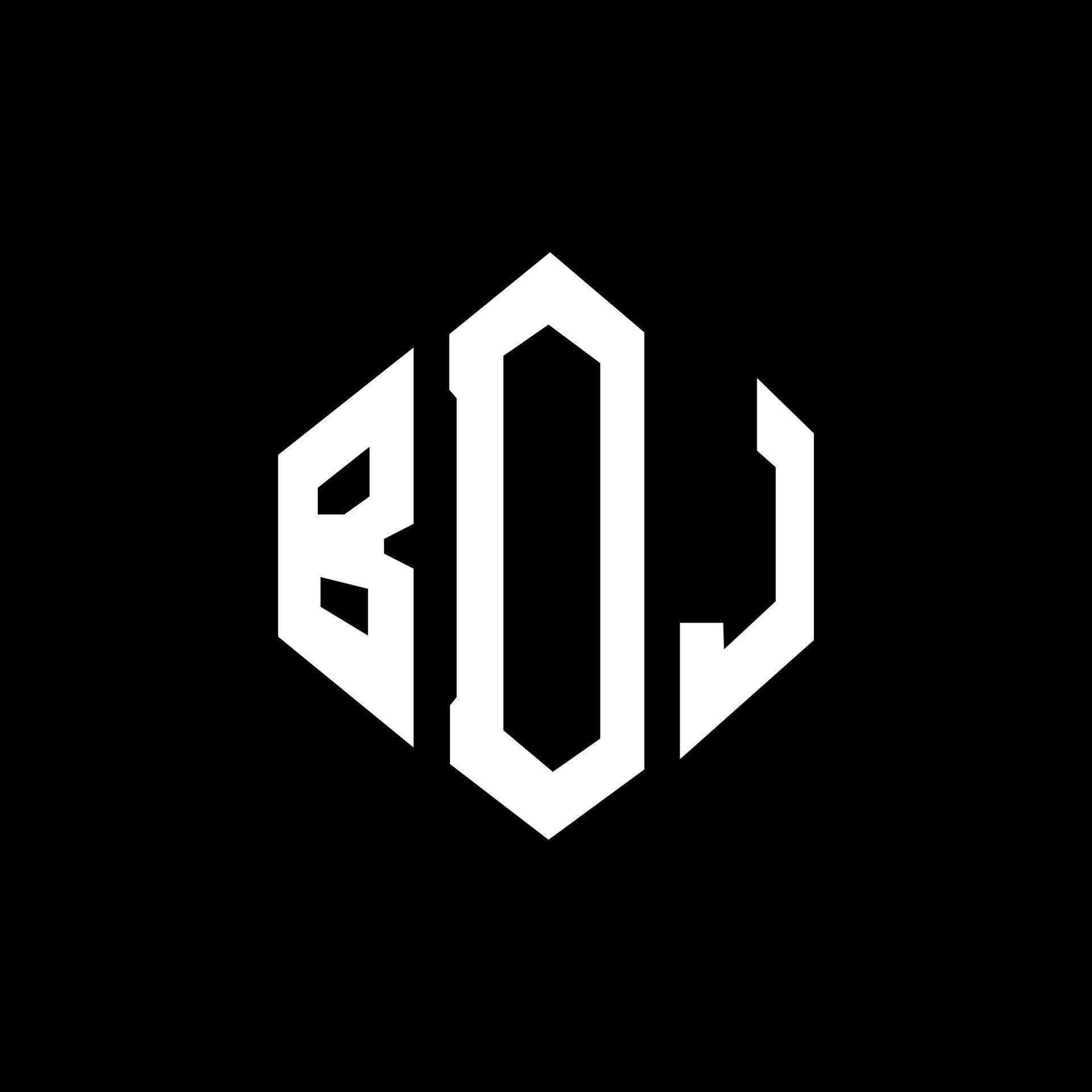 BDJ letter logo design with polygon shape. BDJ polygon and cube shape ...