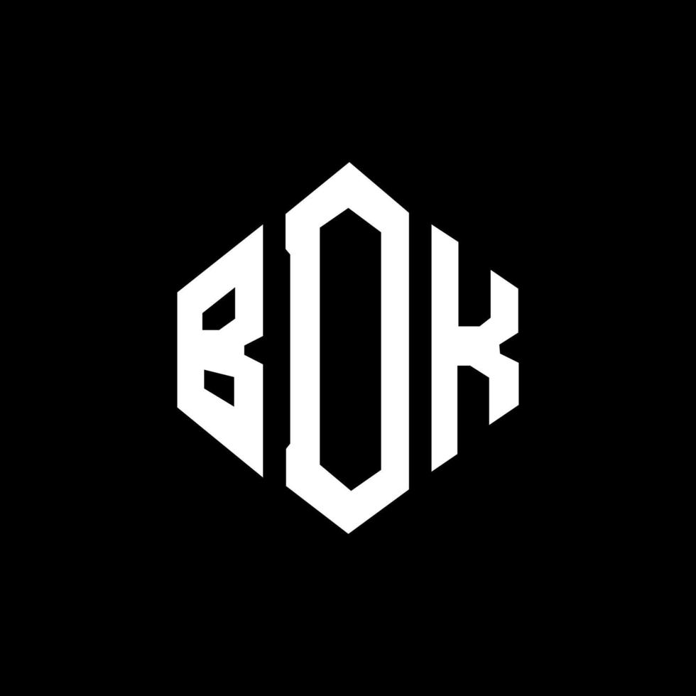 BDK letter logo design with polygon shape. BDK polygon and cube shape logo design. BDK hexagon vector logo template white and black colors. BDK monogram, business and real estate logo.