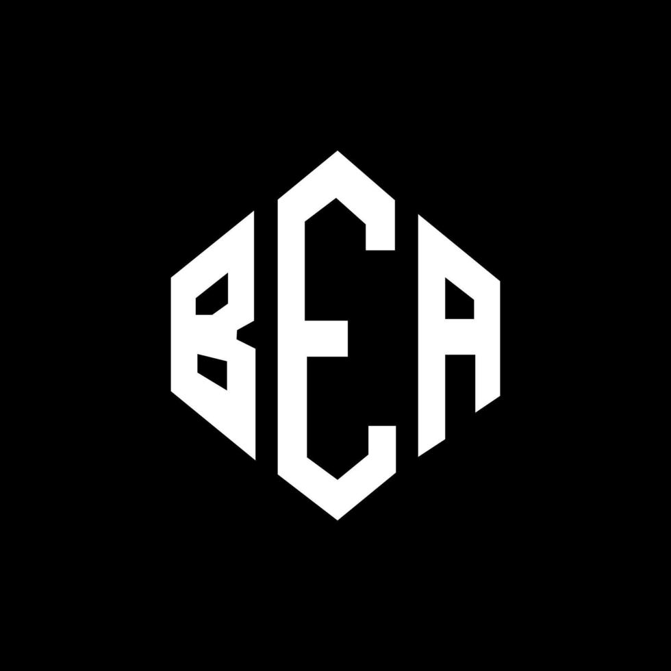 BEA letter logo design with polygon shape. BEA polygon and cube shape logo design. BEA hexagon vector logo template white and black colors. BEA monogram, business and real estate logo.