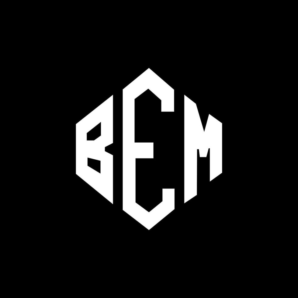BEM letter logo design with polygon shape. BEM polygon and cube shape logo design. BEM hexagon vector logo template white and black colors. BEM monogram, business and real estate logo.