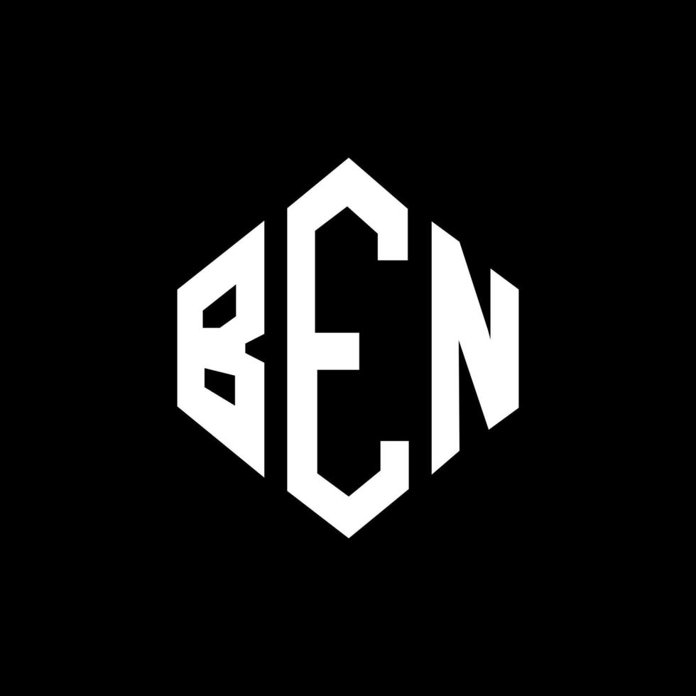 diseño de logotipo de letra ben con forma de polígono. ben polígono y diseño de logotipo en forma de cubo. ben hexagon vector logo plantilla colores blanco y negro. monograma ben, logotipo de negocios e inmobiliario.