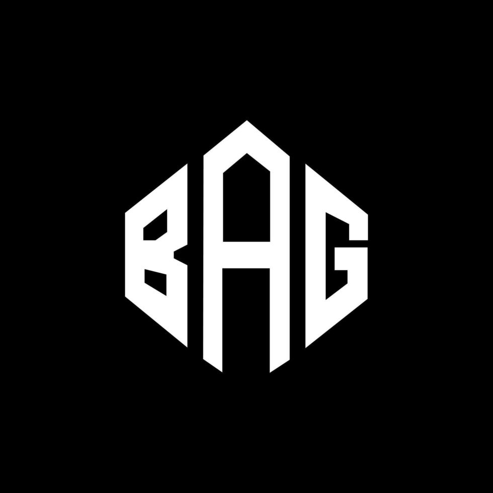 diseño de logotipo de carta de bolsa con forma de polígono. diseño de logotipo en forma de cubo y polígono de bolsa. bolsa hexágono vector logo plantilla colores blanco y negro. monograma de bolsa, logotipo comercial e inmobiliario.