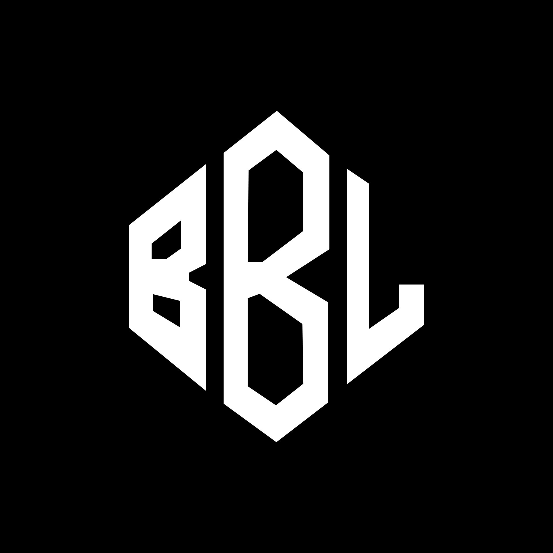 BBL letter logo design with polygon shape. BBL polygon and cube shape