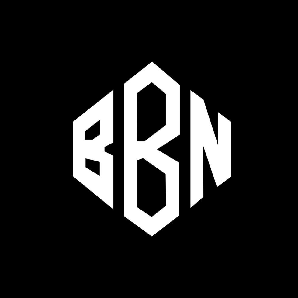 diseño de logotipo de letra bbn con forma de polígono. Diseño de logotipo en forma de cubo y polígono bbn. bbn hexágono vector logo plantilla colores blanco y negro. monograma bbn, logotipo comercial y inmobiliario.