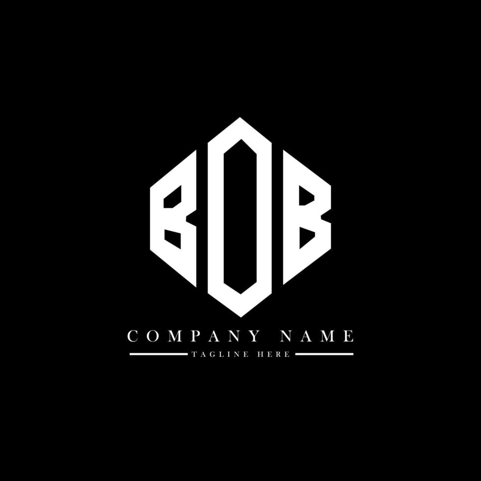 BOB letter logo design with polygon shape. BOB polygon and cube shape logo design. BOB hexagon vector logo template white and black colors. BOB monogram, business and real estate logo.