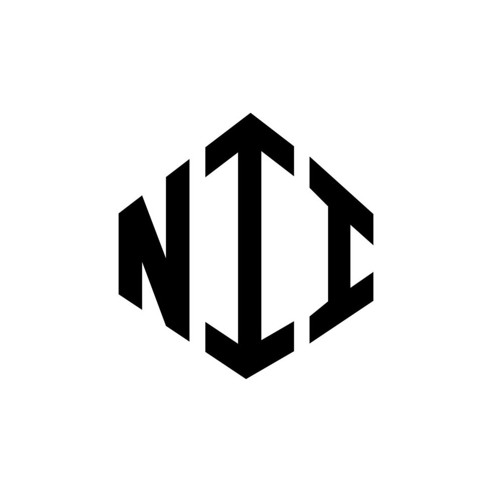 NII letter logo design with polygon shape. NII polygon and cube shape logo design. NII hexagon vector logo template white and black colors. NII monogram, business and real estate logo.