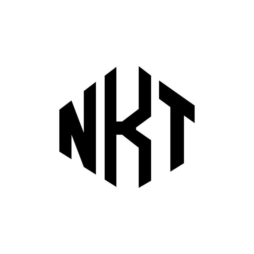 diseño de logotipo de letra nkt con forma de polígono. diseño de logotipo en forma de cubo y polígono nkt. nkt hexágono vector logo plantilla colores blanco y negro. Monograma nkt, logotipo comercial e inmobiliario.