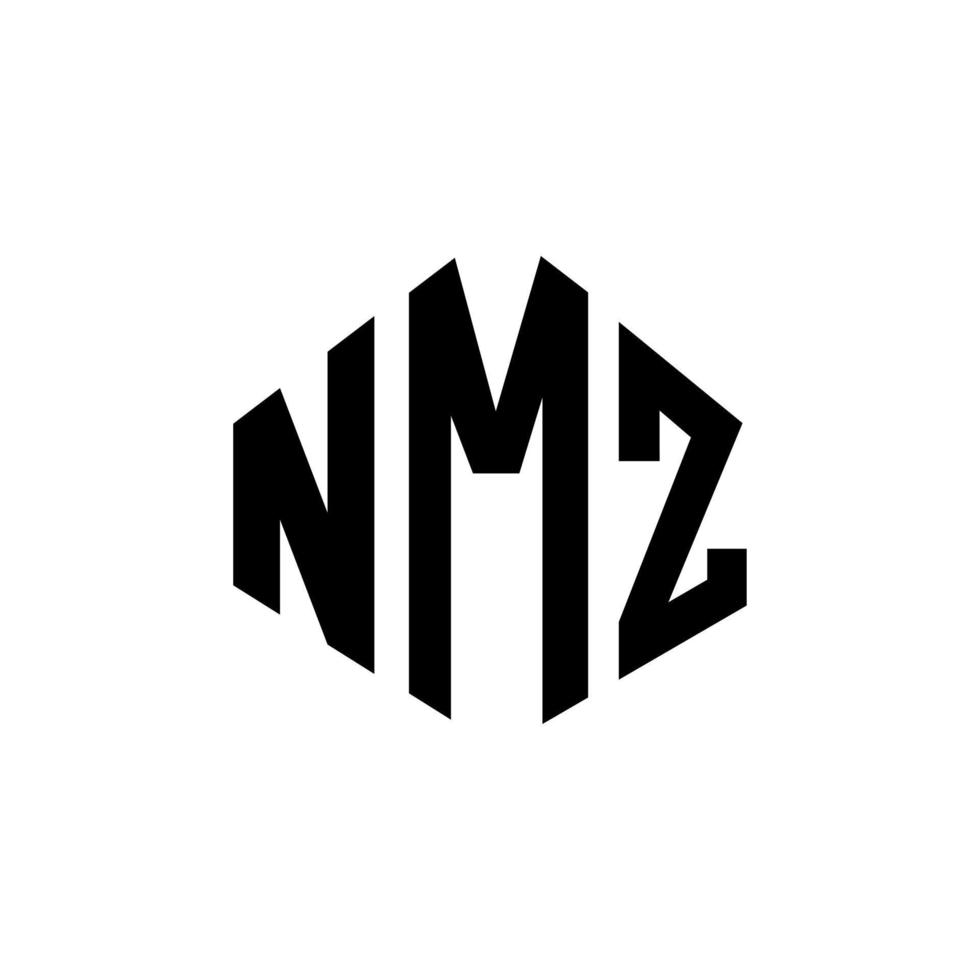 diseño de logotipo de letra nmz con forma de polígono. diseño de logotipo en forma de cubo y polígono nmz. nmz hexágono vector logo plantilla colores blanco y negro. Monograma nmz, logotipo empresarial y inmobiliario.