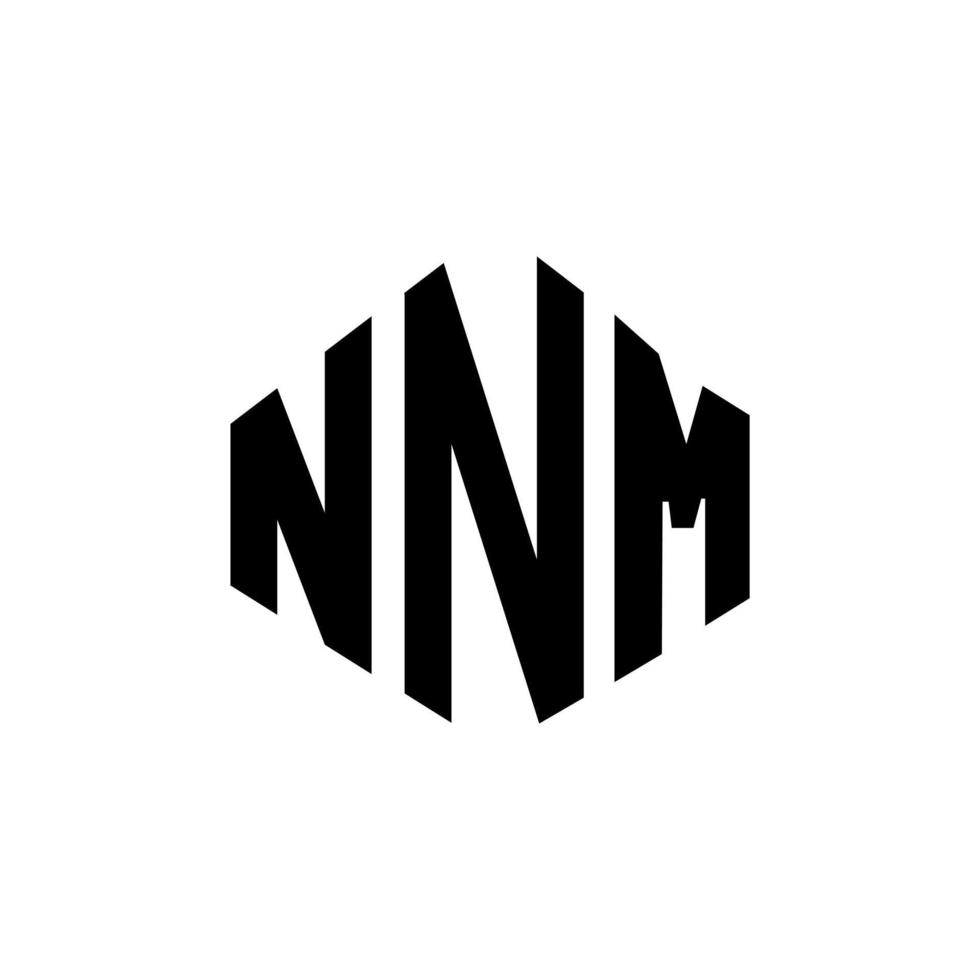 diseño de logotipo de letra nnm con forma de polígono. Diseño de logotipo en forma de cubo y polígono nnm. nnm hexágono vector logo plantilla colores blanco y negro. Monograma nnm, logotipo comercial e inmobiliario.