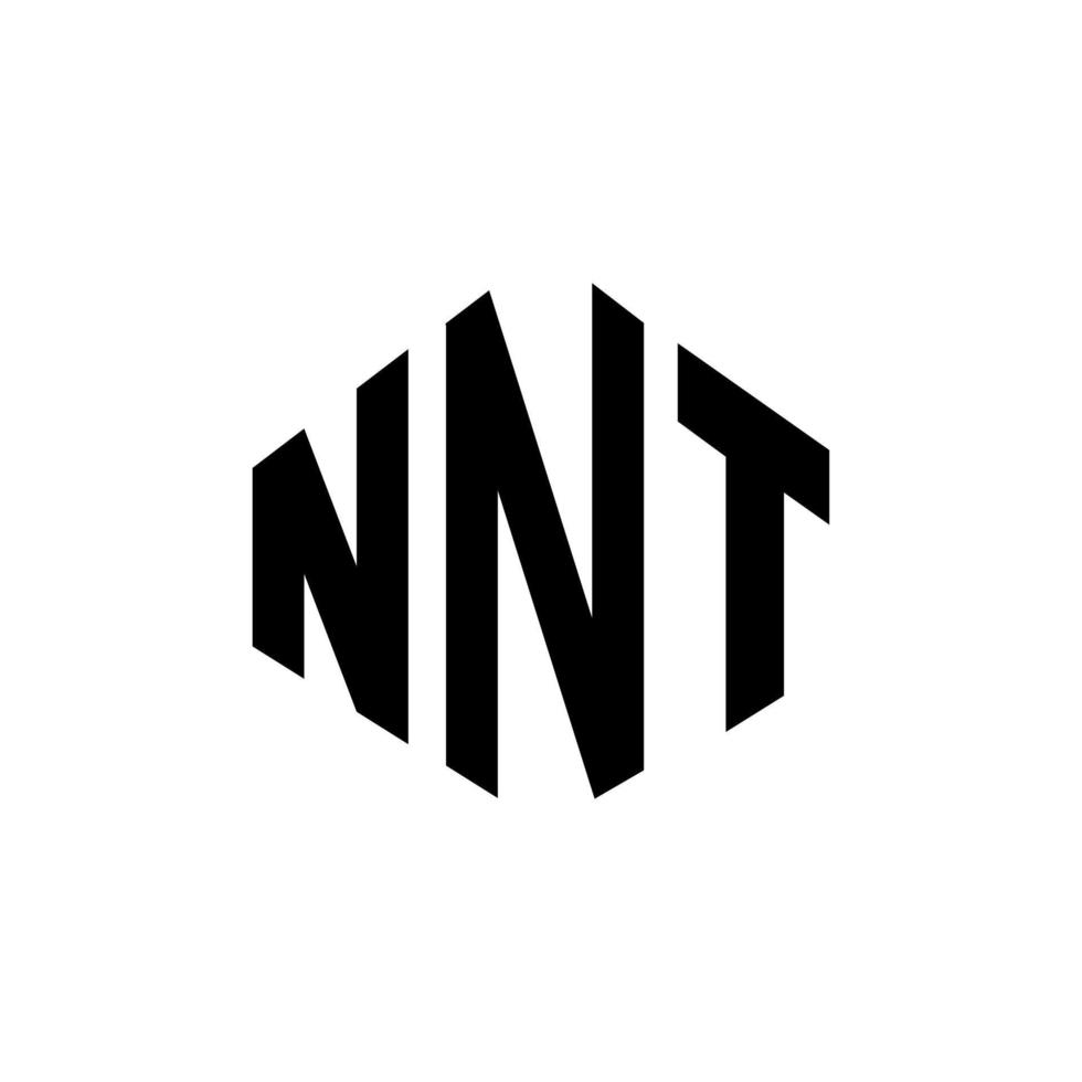 diseño de logotipo de letra nnt con forma de polígono. diseño de logotipo en forma de cubo y polígono nnt. nnt hexágono vector logo plantilla colores blanco y negro. monograma nnt, logotipo comercial e inmobiliario.