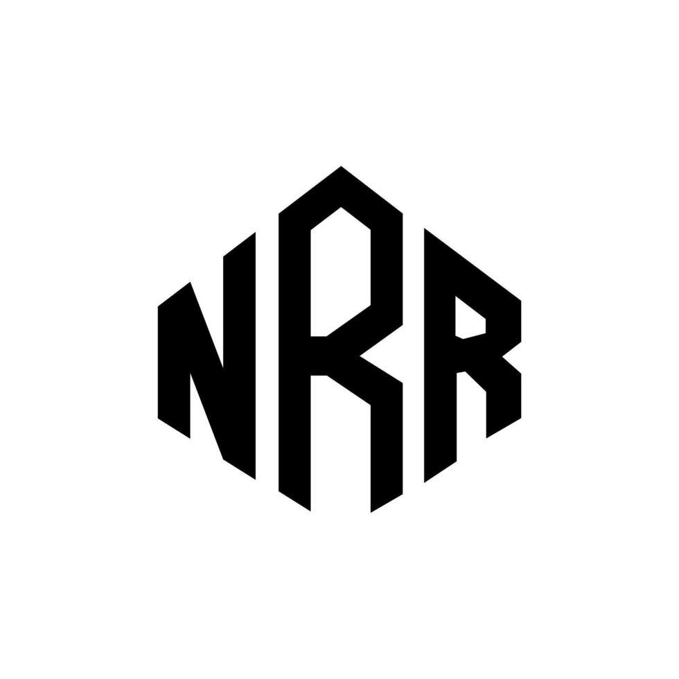 diseño de logotipo de letra nrr con forma de polígono. diseño de logotipo en forma de cubo y polígono nrr. nrr hexágono vector logo plantilla colores blanco y negro. monograma nrr, logotipo comercial e inmobiliario.